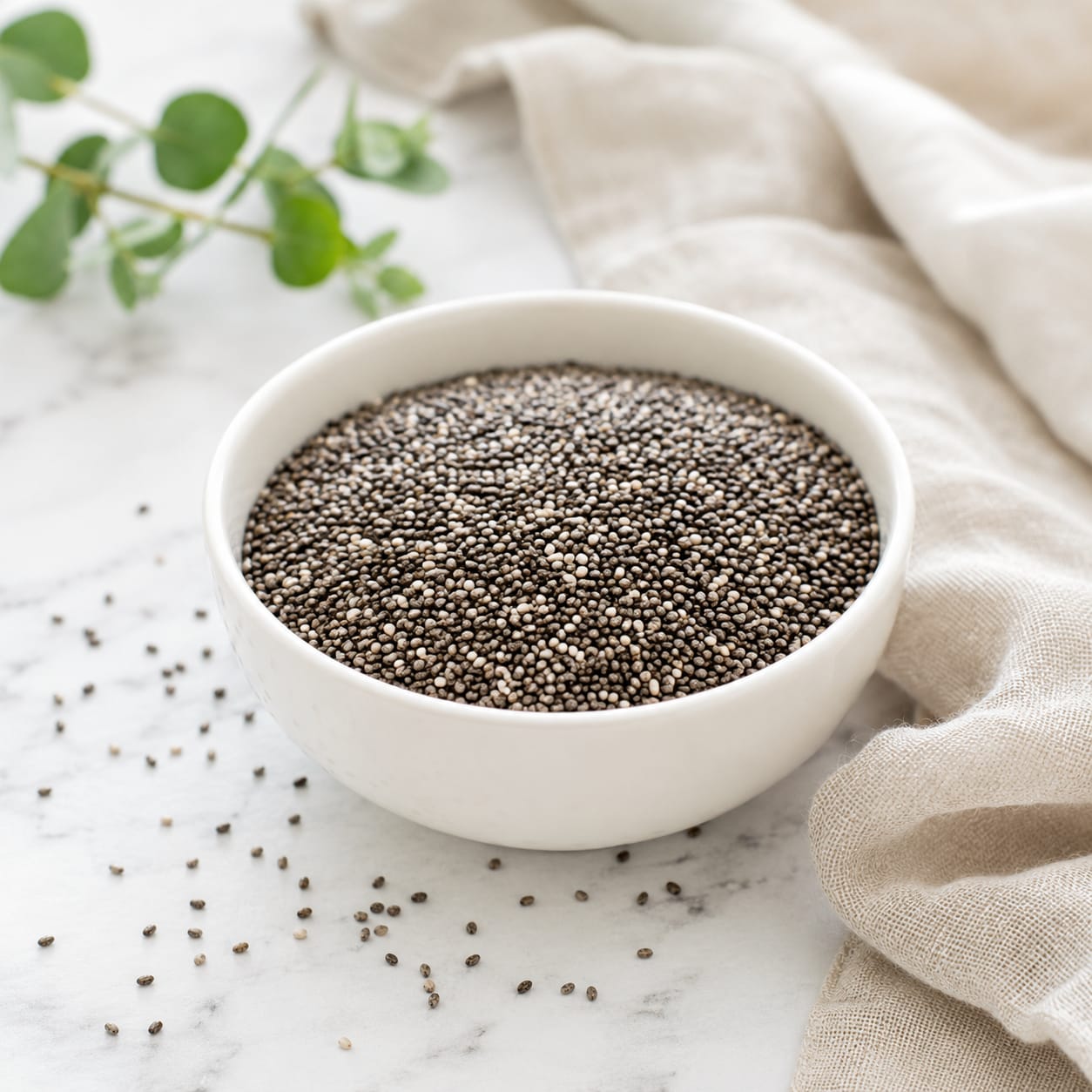 Bowl of chia seeds
